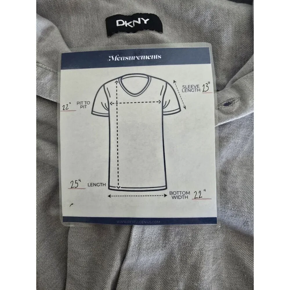 DKNY Gray Long Sleeve Button Down Shirt Casual Menswear - Picture 14 of 14
